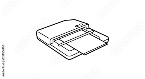 Laminating machine with paper inserted, office equipment, document protection, technology