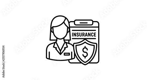 Insurance Agent with Policy Document and Shield Icon