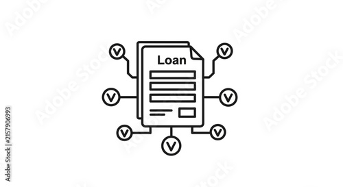Loan Document with Verification Checkmarks, Financial Approval Concept