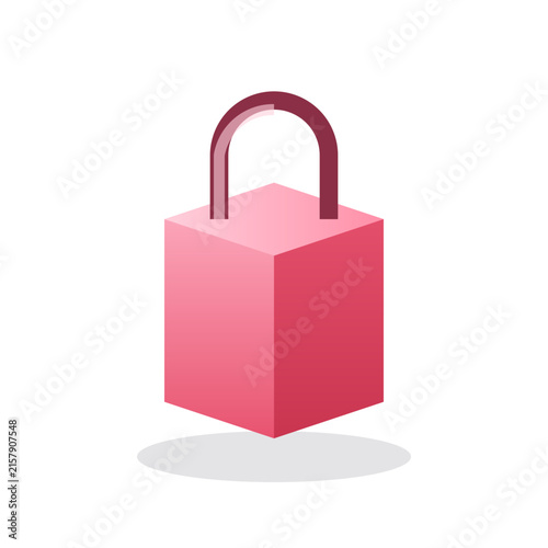 3D shopping bag ecommerce retail gradient vector icon