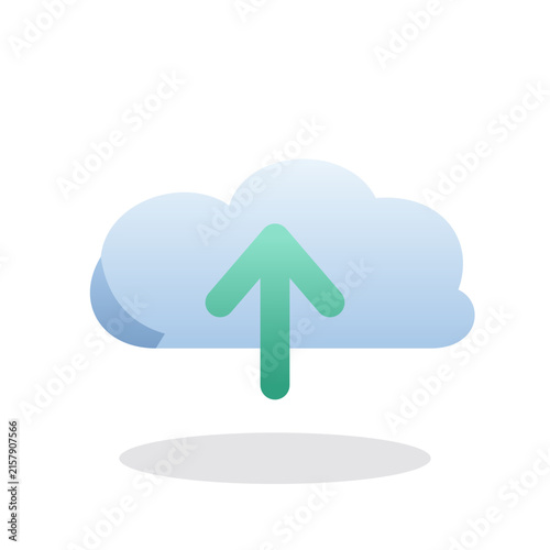 3D cloud upload storage technology gradient vector icon