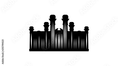 tabernacle organ, black isolated vector silhouette