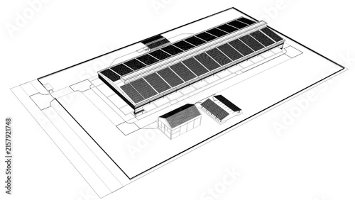 3D illustration of energy building project