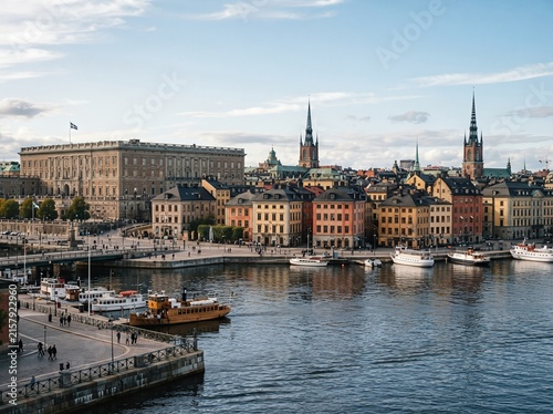 The skyline of holm's old town, a cityscape of Sweden