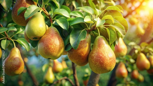 Pears ripen on the tree