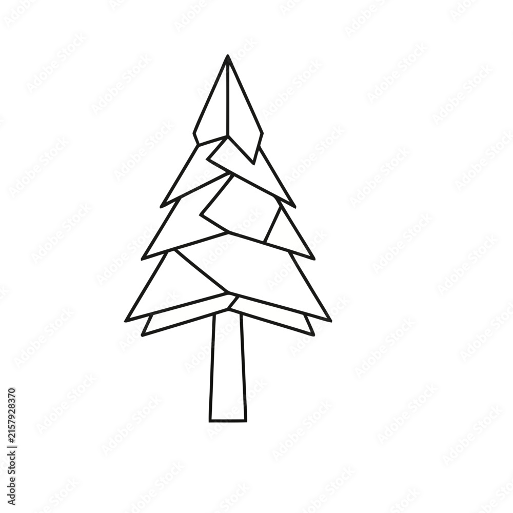Fototapeta premium Geometric Pine Tree Outline