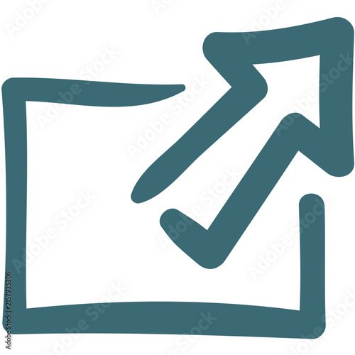 Export Box Arrow Doodle Icon
