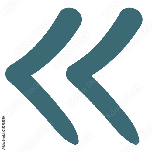 Double Chevron Back Arrow Doodle Icon