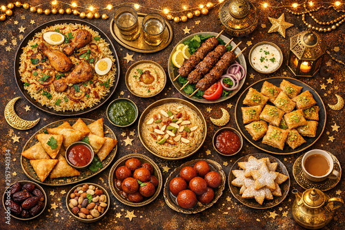 Diverse Middle Eastern Meal