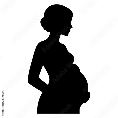 Pregnant woman vector silhouette