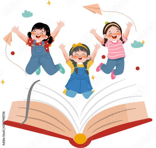 Children reading a book