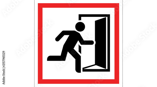 Emergency Exit Sign Icon Vector Graphic