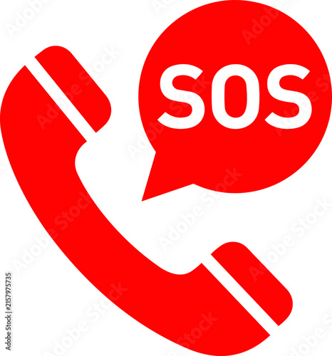 Фотография SOS Emergency Call Icon, Emergency Help, Panic Button, Distress Signal, 911 Aler