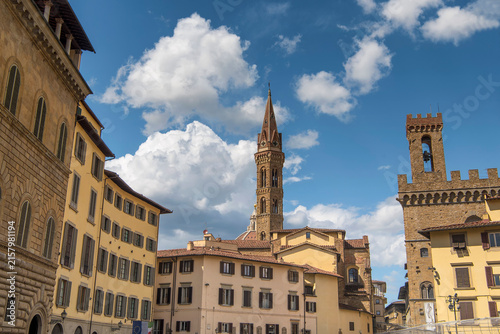 Florence italy cityscape on a sunny blue sky day