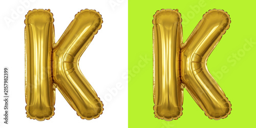 Принти на полотні Shiny gold letter K foil balloon