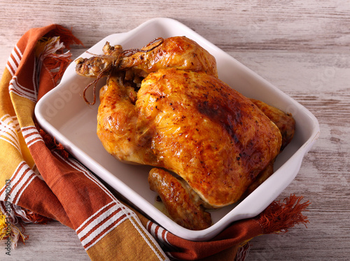 Roasted whole chicken