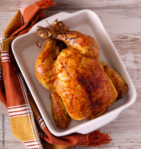 Roasted whole chicken