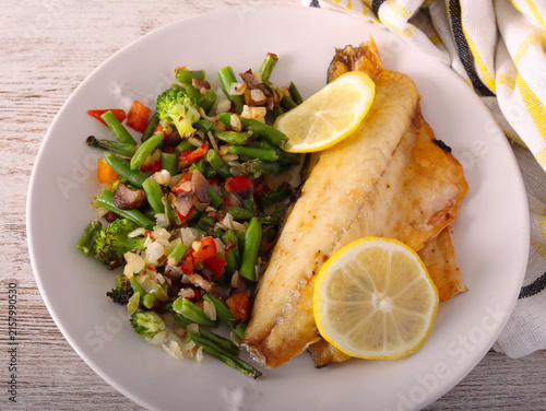 seabass fish with mix vegetables