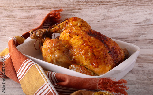 Roasted whole chicken