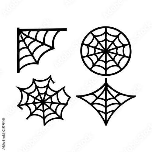 Obraz na płótnie Halloween spider web silhouette collection in four decorative shapes