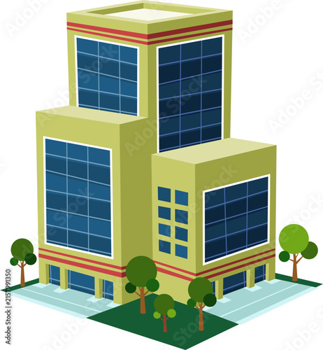 isometric illustration of modern skyscraper