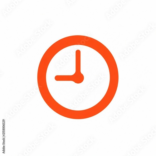 Orange clock icon with hour and minute hands showing time
