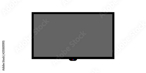 Sleek flat screen monitor display frame isolated on transparent background for presentation