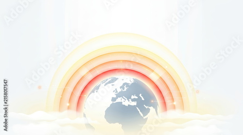 Global temperature rise and climate emergency concept with melting ice and rising sea levels