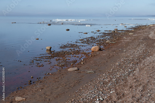 Konstfotografi On the shore of the Gulf of Finland on an April morning