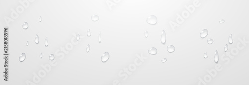 Konstfotografi Realistic vector water drops png on a transparent light background