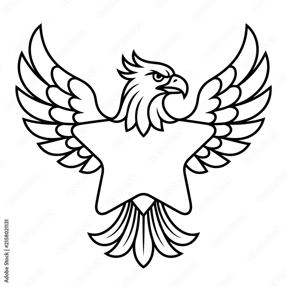Naklejka premium Eagle with Star Emblem