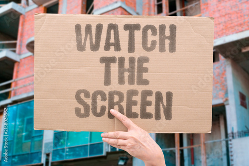 Quadro su tela "Watch The Screen" The operator's eyes flick across grayscale forms