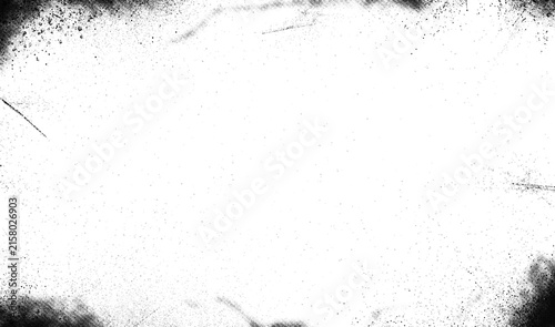 Abstract grunge corner border overlay with distressed texture and vintage film grain effect