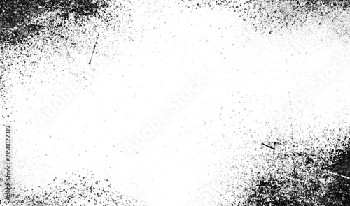 Abstract grunge corner border overlay with distressed texture and vintage film grain effect