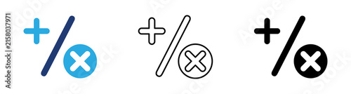Canvastavla Multicolor Add Remove Icon Set with Filled and Outline Styles for Plus Minus Act