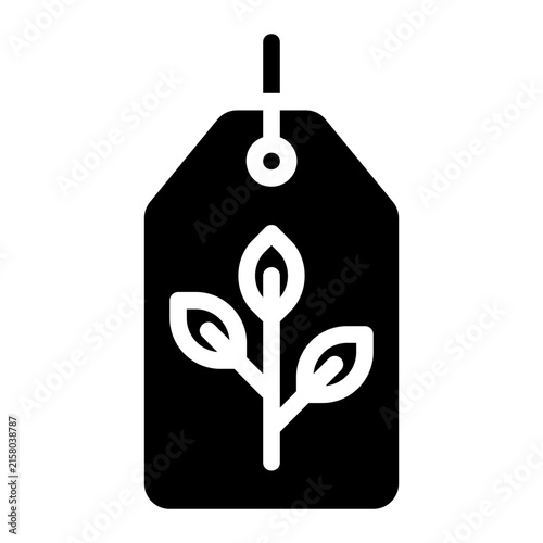 eco tag glyph icon