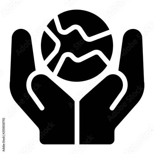 earth glyph icon