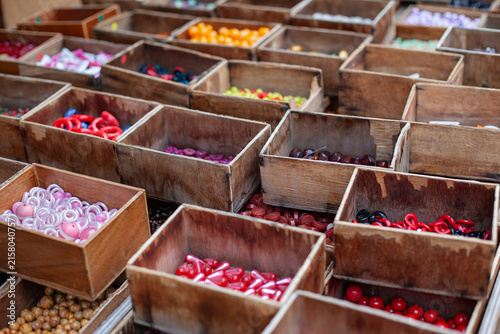 Haberdashery accessories at a flea market