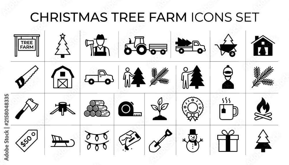 Fototapeta premium Set of colorful christmas holiday icons including gifts, cookies, and santa claus