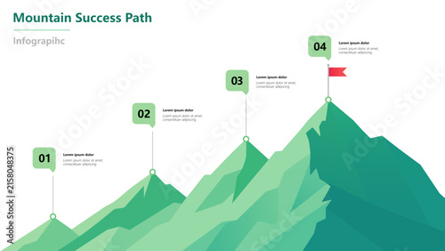 Mountain Journey Infographic Vector for Business Presentation