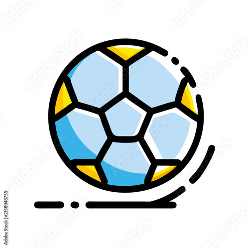 Soccer ball icon, flat vector illustration of a football for sports design projects.
