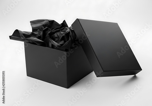 Elegant black gift box revealing a pair of stylish sunglasses inside its open lid.