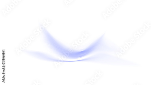 Fotografie Soft blue curving abstract light streak on transparent background