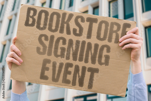 Картината върху платно "Bookstore Signing Event" Executive promotes memoir at independent shop meeting readers