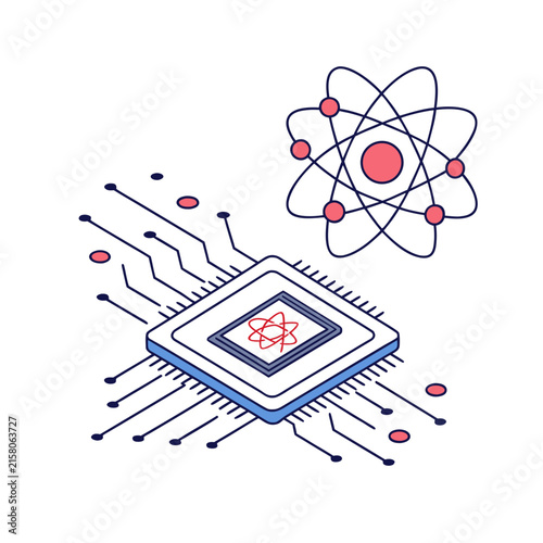  quantum computing concept with futuristic processor