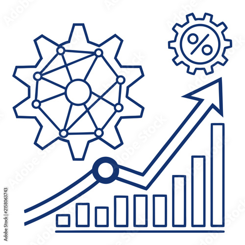 business graph with arrow