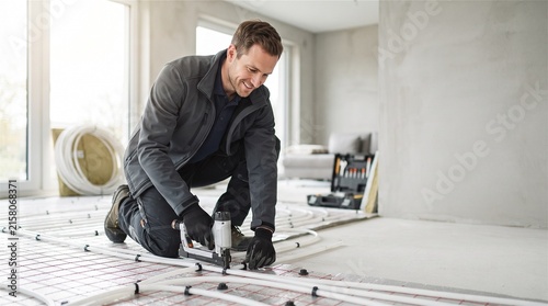 Underfloor heating installation by professional engineer