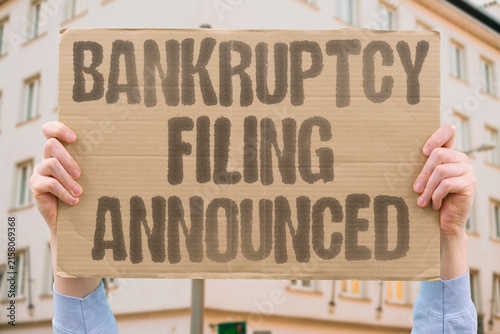 Принти на полотні "Bankruptcy Filing Announced" Chapter eleven erased shareholder value