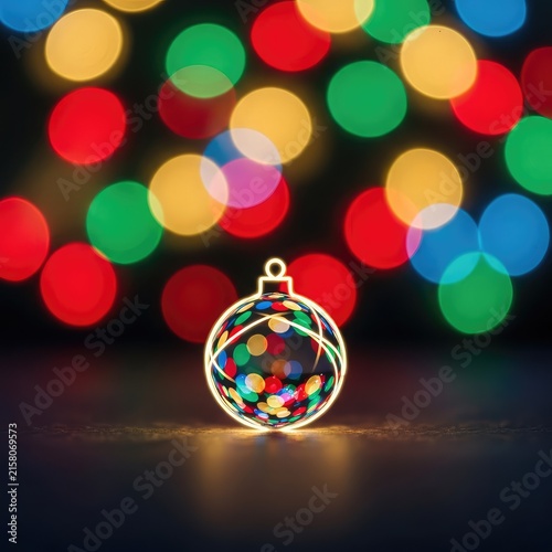 Vibrant neon bokeh lights create a sparkling abstract background for Christmas and New Year celebrations with a glowing festive atmosphere, blurred, backdrop, sparkle