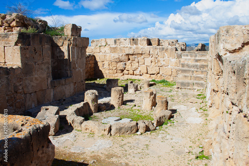 Archaeological site of Nea Paphos on Cyprus island. The Fourty Columns Fortress ruins